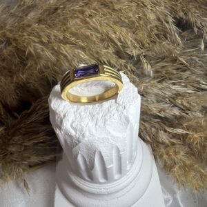 Δαχτυλίδι  Gold Purple Crystal