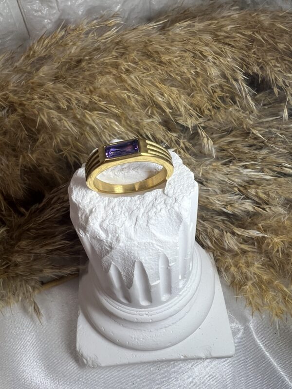 Δαχτυλίδι  Gold Purple Crystal
