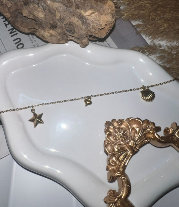 Αλυσιδάκι Ποδιού Hearts Star Shell