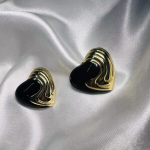 A half heart black & gold